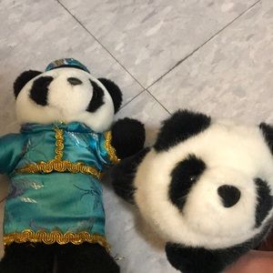 Two panda stuff animals